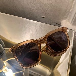 Rose Gold Opaque D-Frame Sunglasses